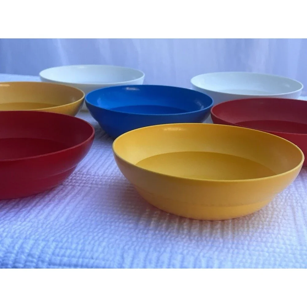 Vintage Tupperware 7 Bowl Set 1960s 1970s Harvest Colors USA 800-10